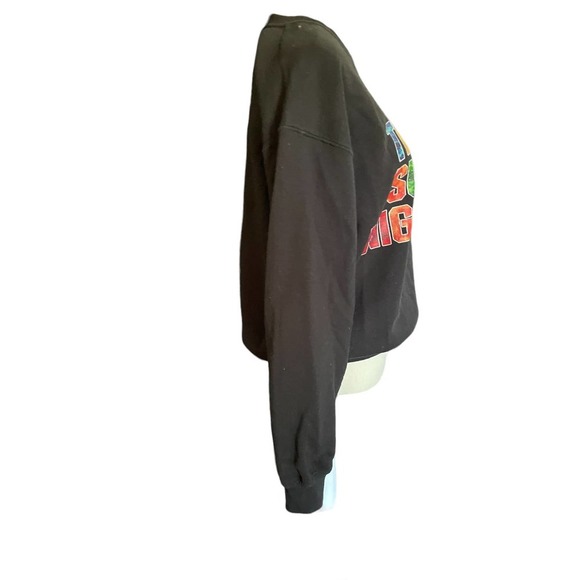 Port & Company Womens Red Lipstick Mouth Sweatshirt  Size S Black - Picture 3 of 5